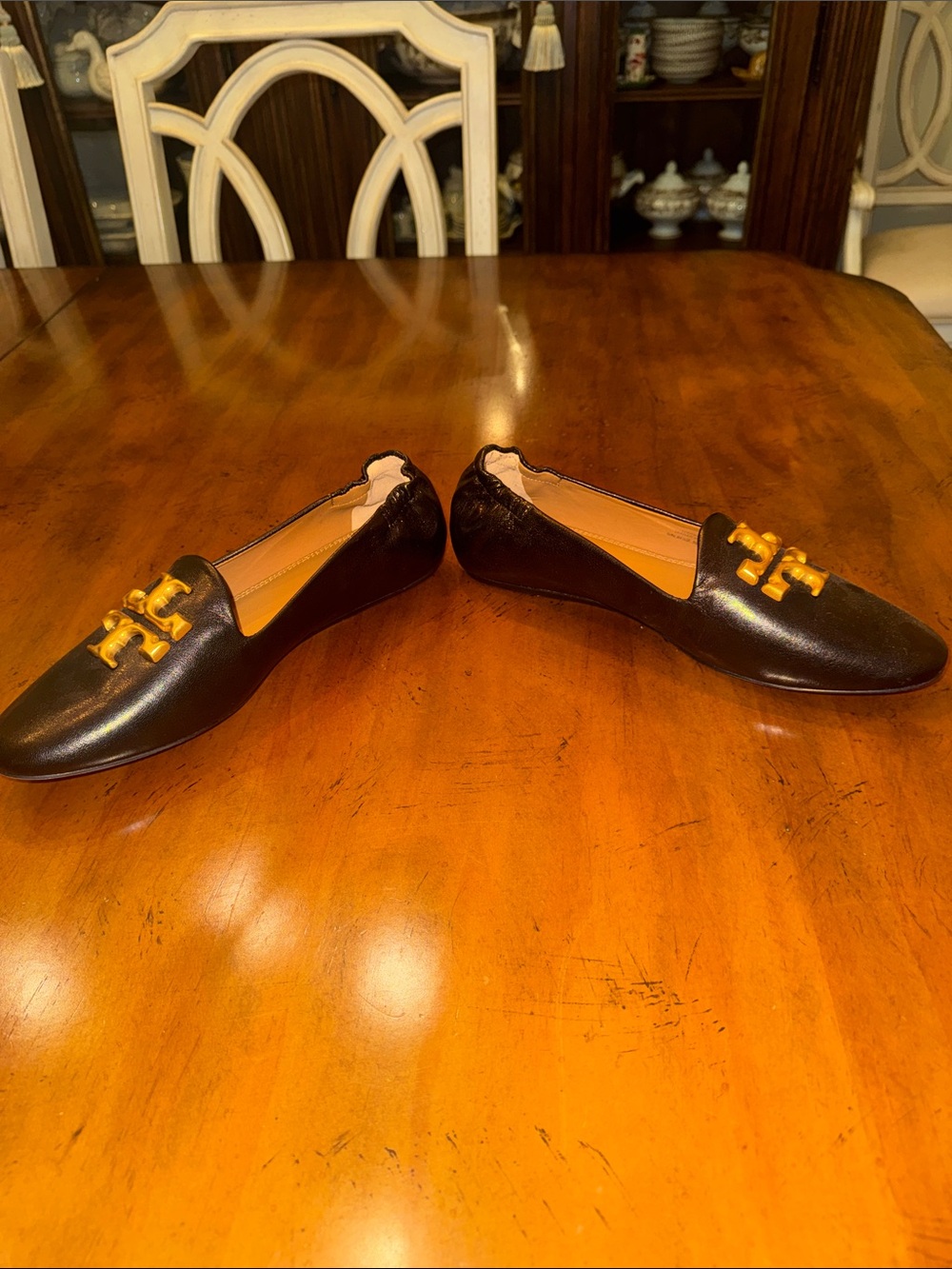 NWT Tory Burch Black Eleanor Loafer - Leather Logo - Picture 6 of 7